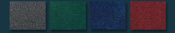 Standard: Gray carpet. Optional colors: Green, Navy, or Cherry